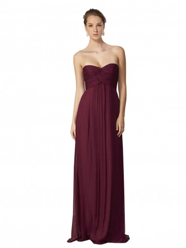 Floor Length Chiffon Bridesmaid Dress with Sweetheart Neckline Bristol