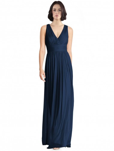Cut Out Back Long Chiffon V-Neck Bridesmaid Dress Bristol