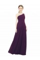 One Shoulder Chiffon Bridesmaid Dress with Draped Bodice Bristol