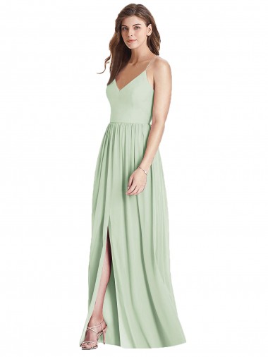 Criss Cross Strap Backless Maxi Long Chiffon Bridesmaid Dress Bristol