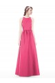 Jewel Neck Keyhole Back Sleek Long Satin Bridesmaid Dress Bristol