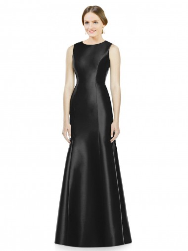 Full Length Mermaid Long Satin Bridesmaid Dress with Keyhole Back Bristol