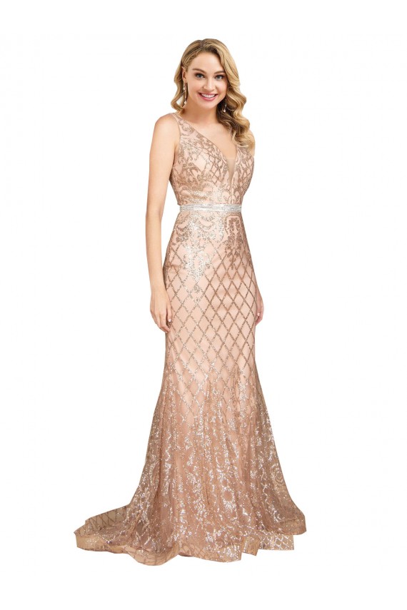 Sleek Long Mermaid Formal Sparkling Sequin Bridesmaid Dress / Prom Dress Bristol