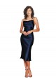 Cocktail Length Sleeveless Spaghetti Straps Cowl Neckline Formal Silky Satin Bridesmaid Dress / Prom Dress Bristol