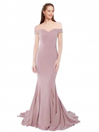 Off the Shoulder Mermaid Long Sweep Train Bridesmaid Dress / Prom Dress Bristol