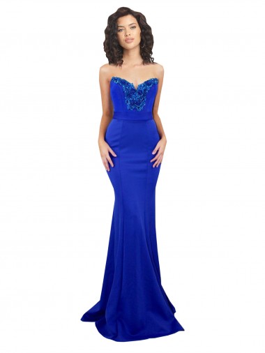 Sweetheart Flower Neckline High Neck Formal Crepe Bridesmaid Dress / Prom Dress Bristol
