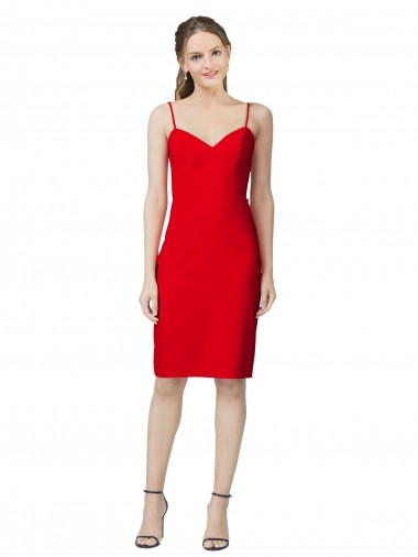 Sleeveless Sheath Sweetheart Neckline Formal Crepe Bridesmaid Dress / Prom Homecoming Dress Bristol