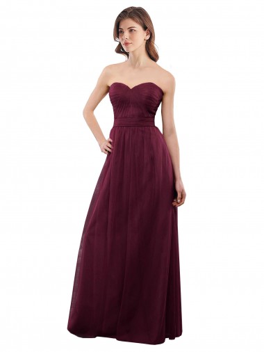 Strapless Tulle A-line bridesmaid dress with pleated top Bristol