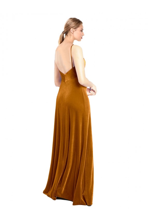 Long Velvet Cowl Neck Slip Bridesmaid Dress / Prom Dress Bristol